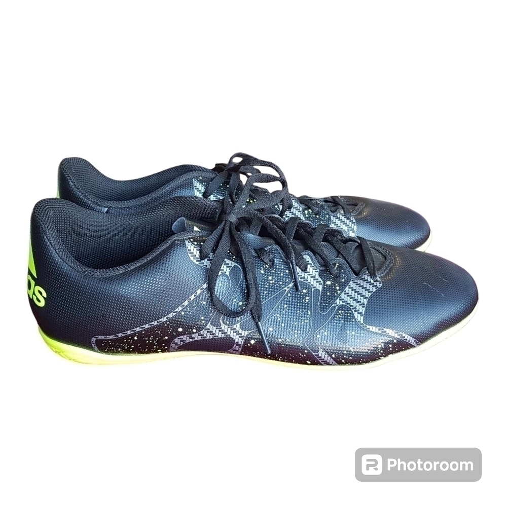Adidas 15.4 X Indoor Soccer Shoes Athletic Black Solar Yellow Night